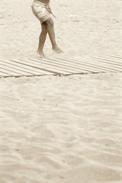 Waist-Down View of Beach Boy