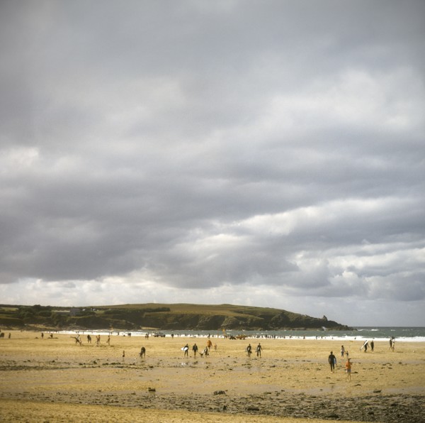 Beach Scene with Cloudy Sky