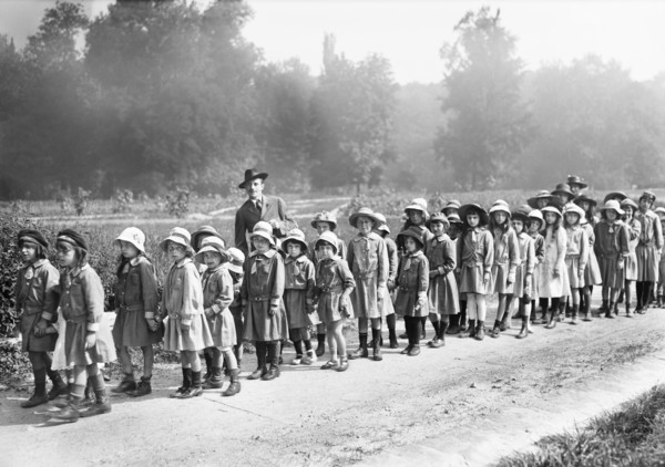 Refugee Children going to Mass on Assumption Day at Grand Val