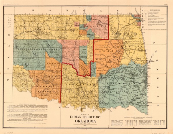 Map of Indian Territory and Oklahoma