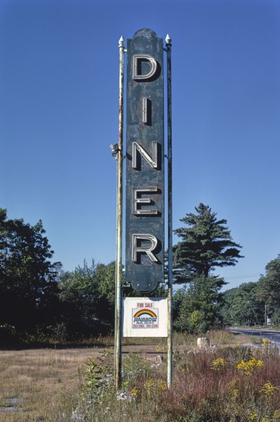 Diner sign, Shrewsbury, 1979