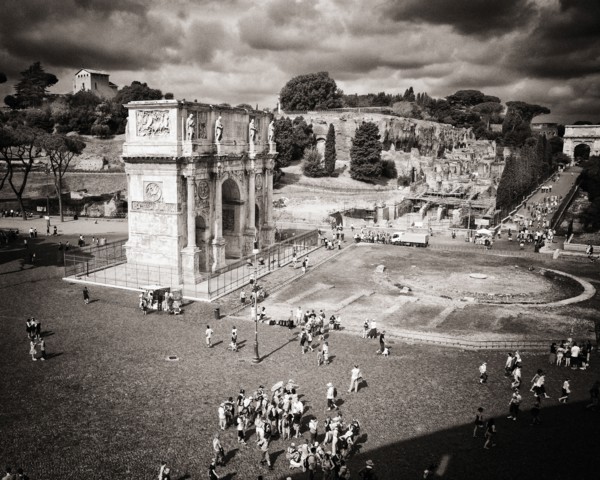 Tourists at Arch of Constantine, Rome,