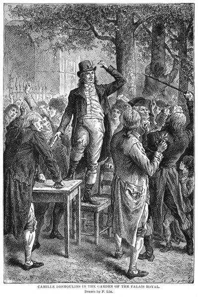 Camille Desmoulins in the Garden of the Palais Royal