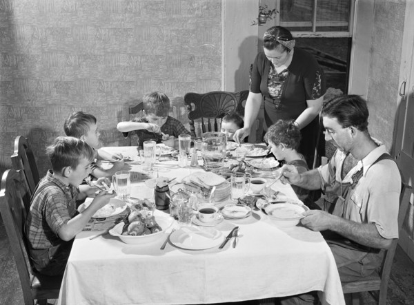 Gaynor Family at Dinner on their Farm, Fairfield
