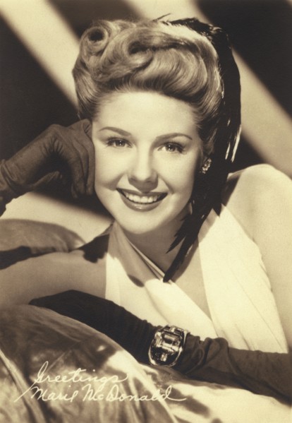 American Singer and Actress Marie McDonald