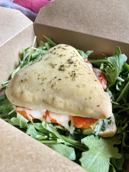 Heart-Shaped Pizza Dough Sandwich in Take-Away Box
