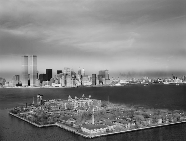 Ellis Island with Manhattan Skyline in background