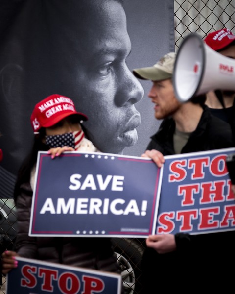 Street Protest during Joe Biden Rally