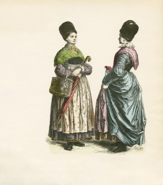 Two Women in German Folk Dress
