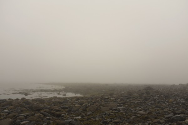 Heavy Fog during Low tide at Beach