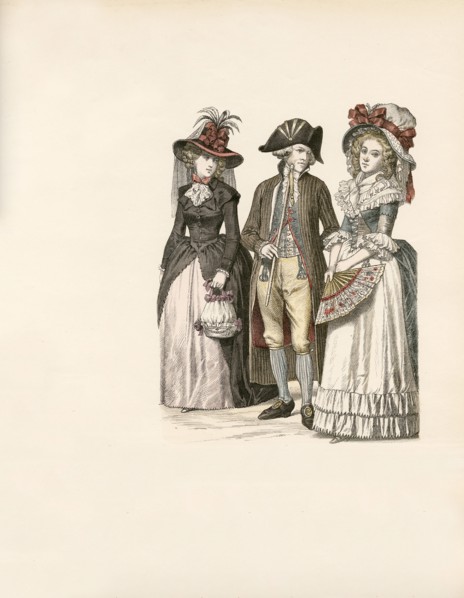 Fashionable Man and Two Women