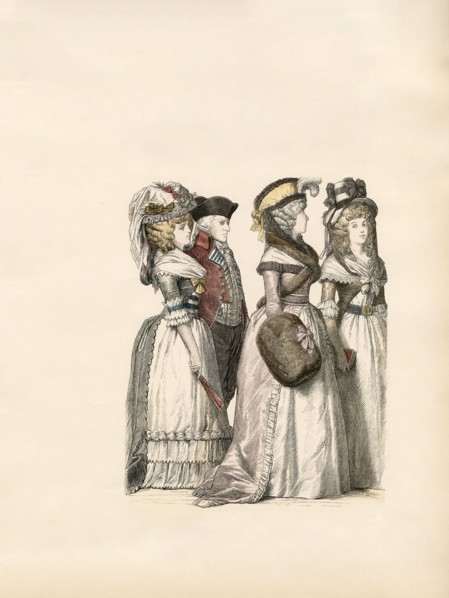 Fashionable Man and Three Women