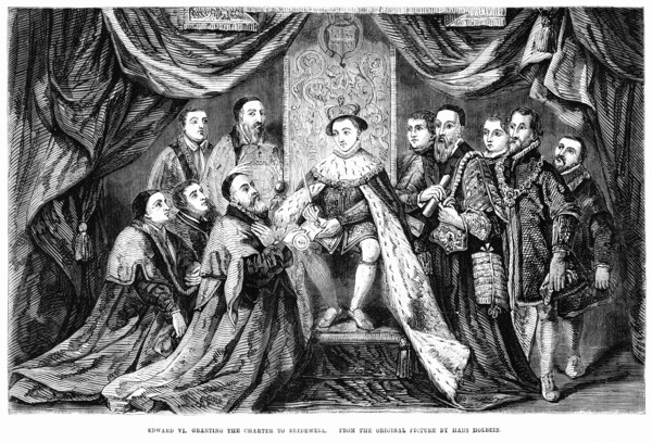 Edward VI granting the Charter to Bridewell