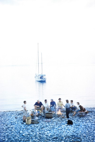 Group of People having Picnic on Beach