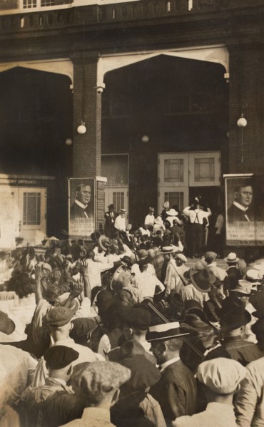 Detained African American men with Hands raised