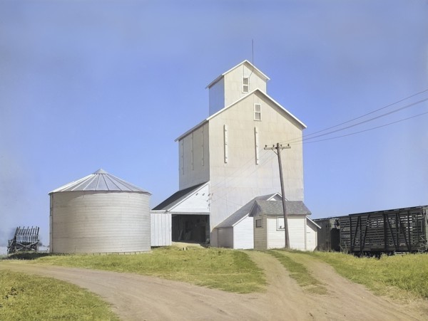 Grain elevator with steel bin for shelled corn storage