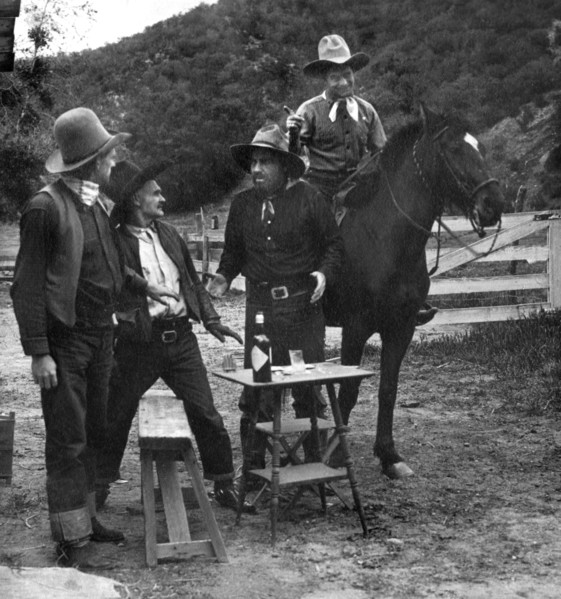William Arthur "Billy" Sullivan, on-set of the silent film, "The Business End Of A .45", E.S. Co.,