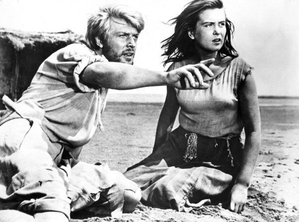 Oleg Strizhenov, Izolda Izvitskaya, on-set of the Soviet film, "The forty-First", 1956