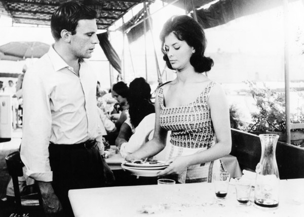 Jean-Louis Trintignant, on-set of the Italian film, "The Easy Life", original title, "Il Sorpasso",