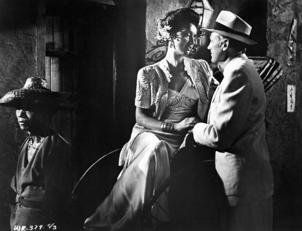 Carmen D'Antonio, Patric Knowles, on-set of the film, "World For Ransom", Allied Artists, 1954