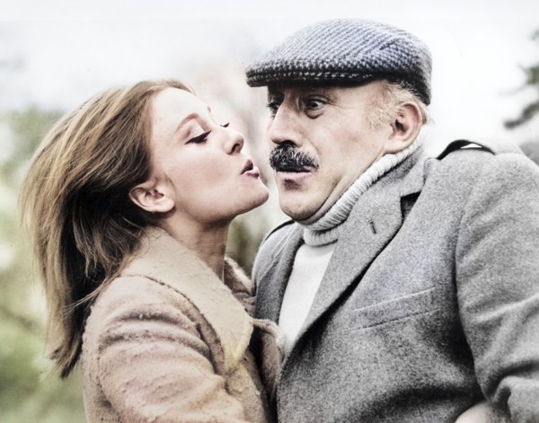 Gabriella Licudi, Lionel Jeffries, on-set of the film, "You Must Be Joking!", Columbia Pictures,
