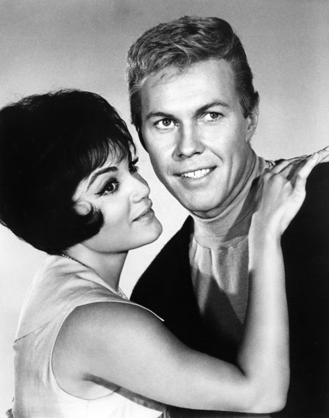 Connie Francis, Harve Presnell, on-set of the film, "When The Boys Meet The Girls", MGM, 1965