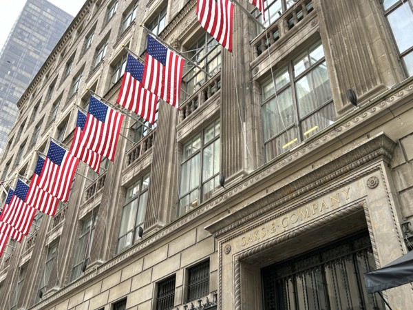 Saks Fifth Avenue Department Store, building exterior, low angle view, Fifth Avenue, New York City,