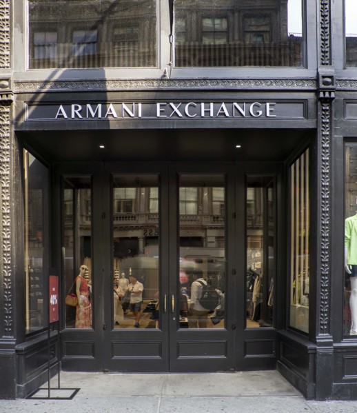 Armani Exchange clothing store, building exterior, New York City, New York, USA