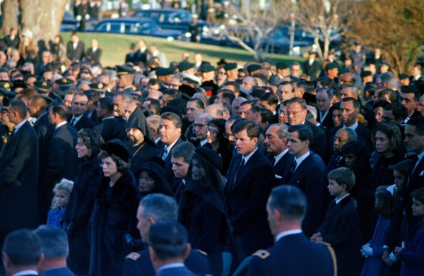 Members of the Kennedy family and others attend graveside services in the state funeral of