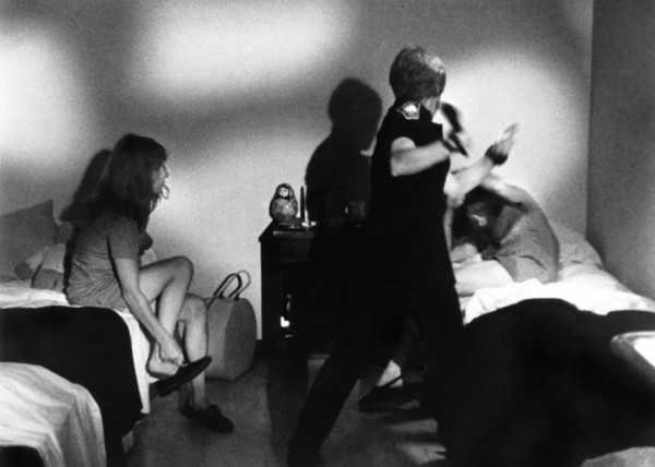 Dee Dee Bradley (left), Carol Locatelli (right), on-set of the film, "Thunder County", aka "Convict