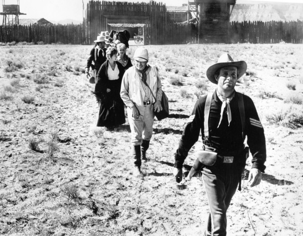 Fred Beir, Walter Reed, Hanna Landry, Cheryl MacDonald, on-set of the western film, "Fort