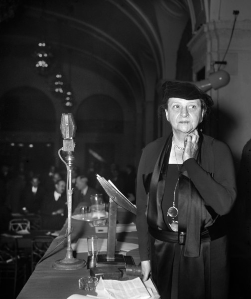 U.S. Secretary of Labor Frances Perkins shortly before her address to the Conference of Industry