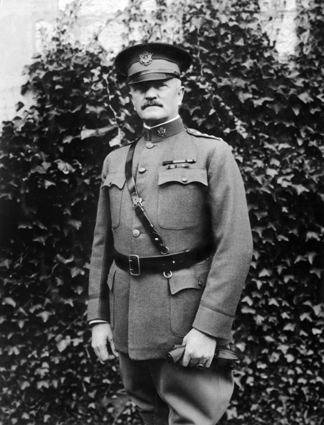 U.S. General John J. Pershing, three-quarter length portrait, Chaumont, France, U.S. Army Signal