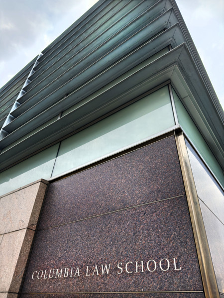 Jerome L. Greene Hall, Columbia University Law School, building exterior, low angle view, New York