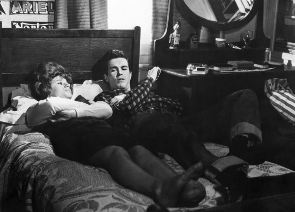 Rita Tushingham, Colin Campbell, on-set of the film, "The Leather Boys", British Lion-Columbia,