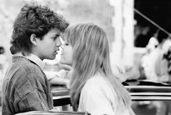 Kirk Cameron, Cami Cooper, on-set of the film, "Like Father Like Son", Tri-Star Pictures, 1987