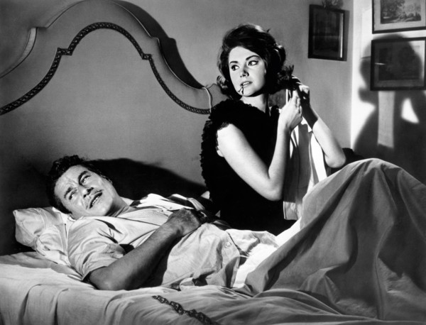Amedeo Nazzari, Sylva Koscina, on-set of the film, "The Little Nuns", original title: "Le