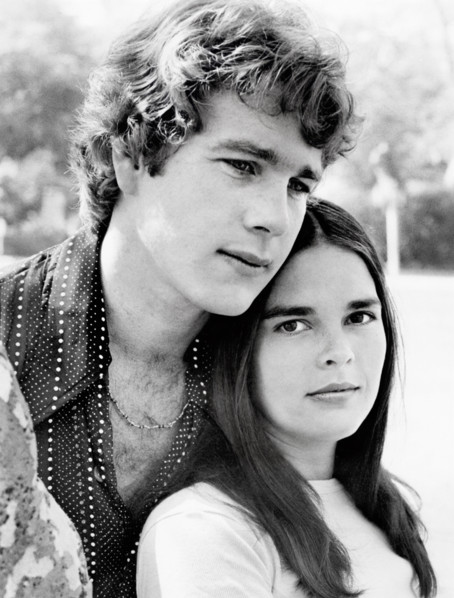 Ryan O'Neal, Ali MacGraw, on-set of the film, "Love Story", Paramount Pictures, 1970