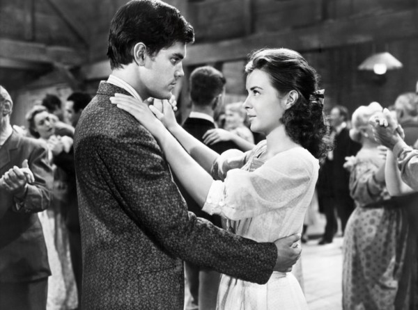 Jeffrey Hunter, Jean Peters, on-set of the film, "Lure Of The Wilderness", 20th Century-Fox, 1952
