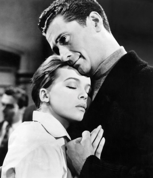 Leslie Caron, Cesare Danova, on-set of the film, "The Man Who Understood Women", 20th Century-Fox,