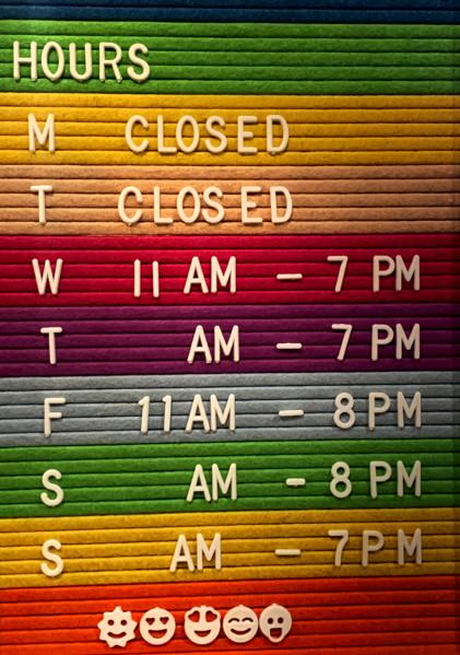 Sign posting business hours