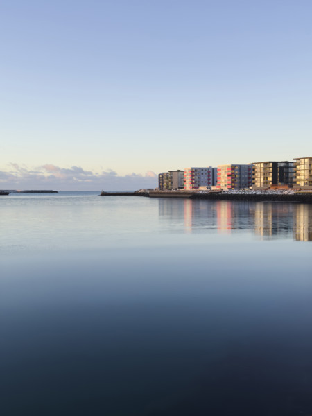 Seaside apartment buildings, Hafnarfjordur, Iceland