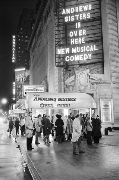 Theater district with crowds going to theaters, New York City, New York, USA, Thomas J. O'Halloran,