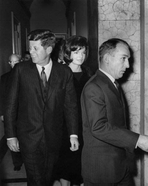 U.S. President John F. Kennedy and U.S. First Lady Jacqueline Kennedy depart Capitol Building