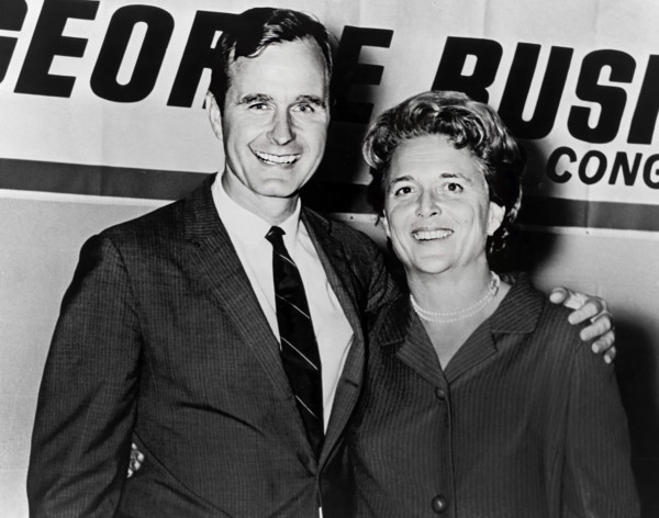 George H.W. Bush and Barbara Bush on night George Bush was elected to Congress, Houston Texas, USA,