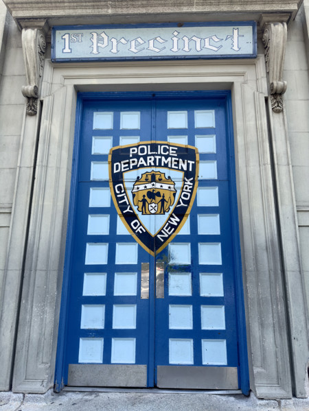 1st Precinct Police Station, building entrance, Tribeca, New York City