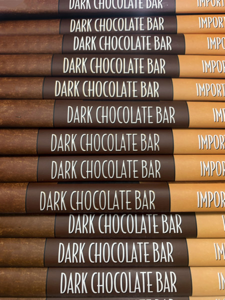 Stack of Trader Joe's Dark Chocolate Bar