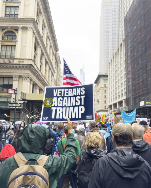 Demonstrators participating in "No Kings" Protest March, Fifth Avenue, New York City, June 14, 2025
