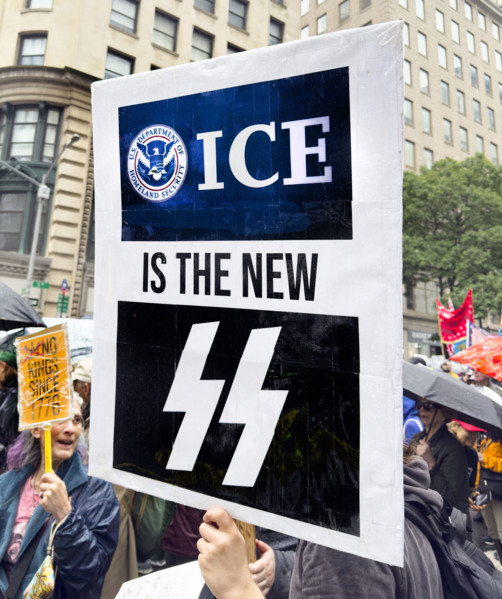 Demonstrators participating in "No Kings" Protest March, Fifth Avenue, New York City, June 14, 2025