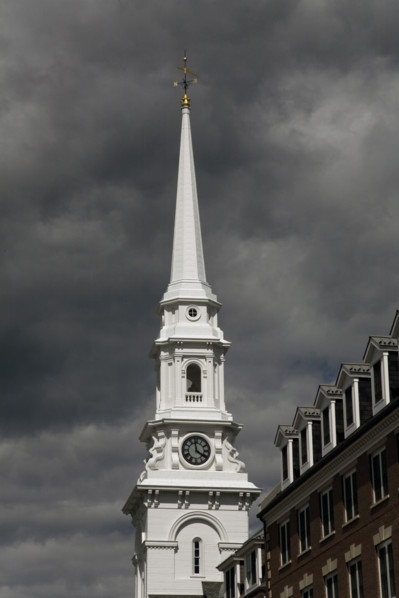 Steeple and clock tower, North Church, Portsmouth